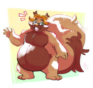 A drawing of my friend Artie in his Greedent form.