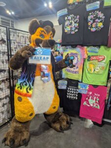 Me in my hyena fursuit Anthro SoCal 2026